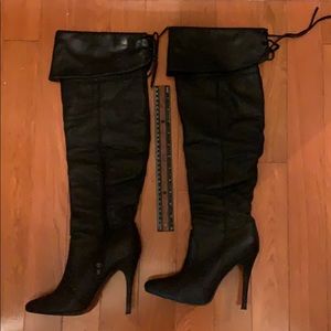 Ellie Black Knee-high Boot - Pirate Style size 9